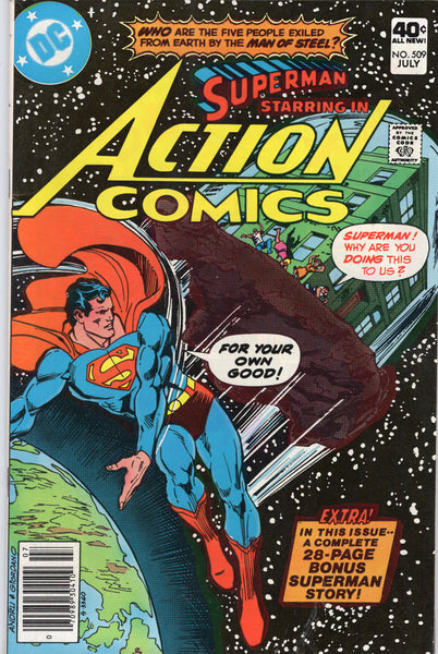 Action Comics #509 Exiled From Earth? Giant-Size Issue FVF