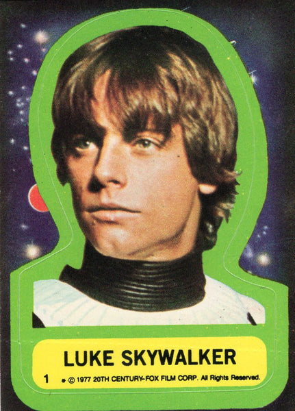 Star Wars Vintage 1977 Luke Skywalker Card Set Sticker #1 1977 HTF