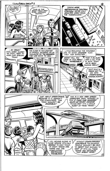 Superman / Wonder Woman Radio Shack Promo Comic Curt Swan Original Art Issue 3 Page #8 excellent!