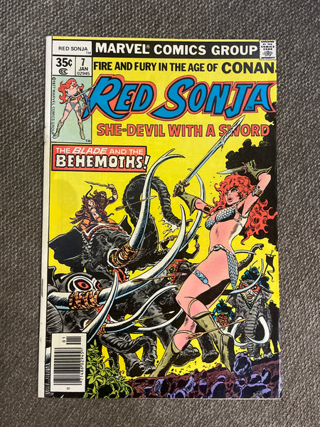 Red Sonja #7 The Blade And The Behemoths! Bronze Age Classic Thorne Art VF