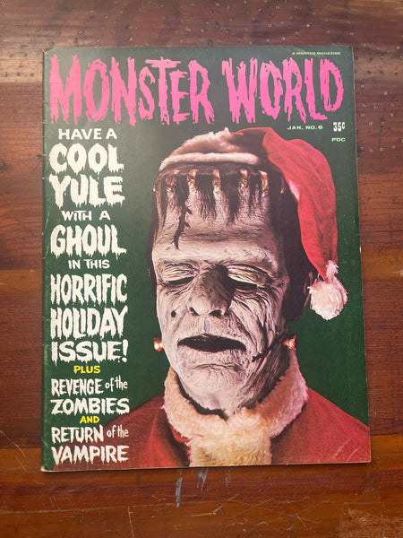 Monster World #6 Horrific Holiday Issue! HTF Silver Age Horror Magazine FN