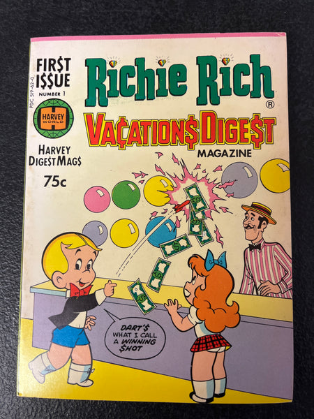 Richie Rich Vacations Digest #1 HTF Harvey Humor VF