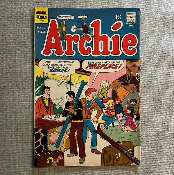 Archie #216 Apres’ Ski! Bronze Age Funny Book VG