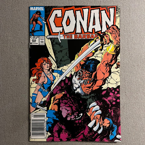 Conan The Barbarian #204 Newsstand Variant FN