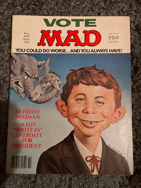 Mad Magazine #218 Classic Alfred E Newman Cover FVF