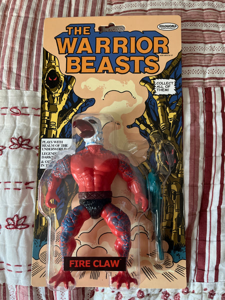 Warrior Beasts Fire Claw Action Figure Sealed on Card Zoloworld HTF