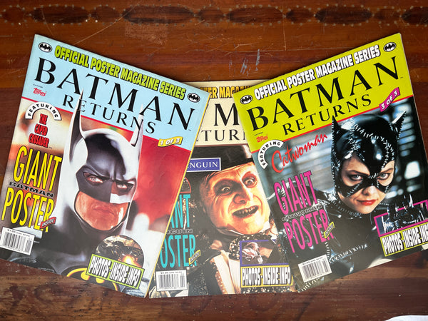 Batman Returns Official Poster Magazine Series Complete Three Issue Set Michael Keaton Michelle Pfeiffer VFNM