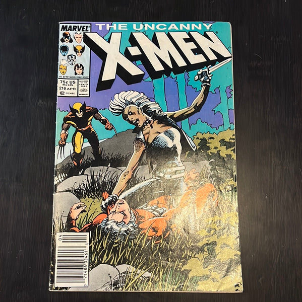 Uncanny X-Men #216 Newsstand Variant BWS Art! VGFN