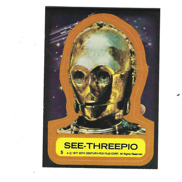 Star Wars Vintage 1977 SEE-THREEPIO (C-3PO) Card Set Sticker #5 HTF