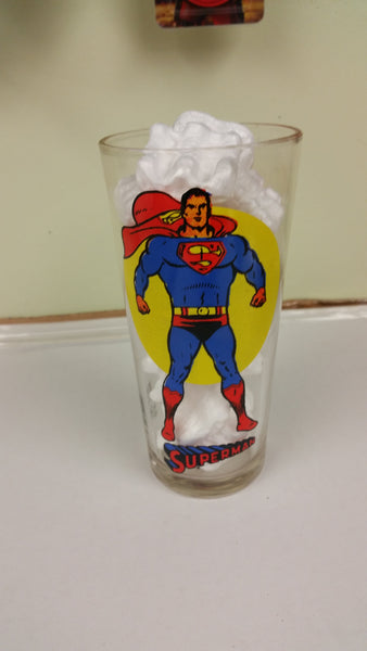 1976 Burger King Pepsi Promotional Moon Glass featuring Superman Excellent