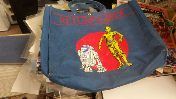 1983 Vintage Star Wars Return Of The Jedi R2D2 & C3PO Canvas Book Bag Used But Nice
