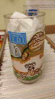 Star Wars Return Of The Jedi Coca Cola Burger King Promo Glass Jabba & Leia (In Slave Outfit!)  Excellent Condition!