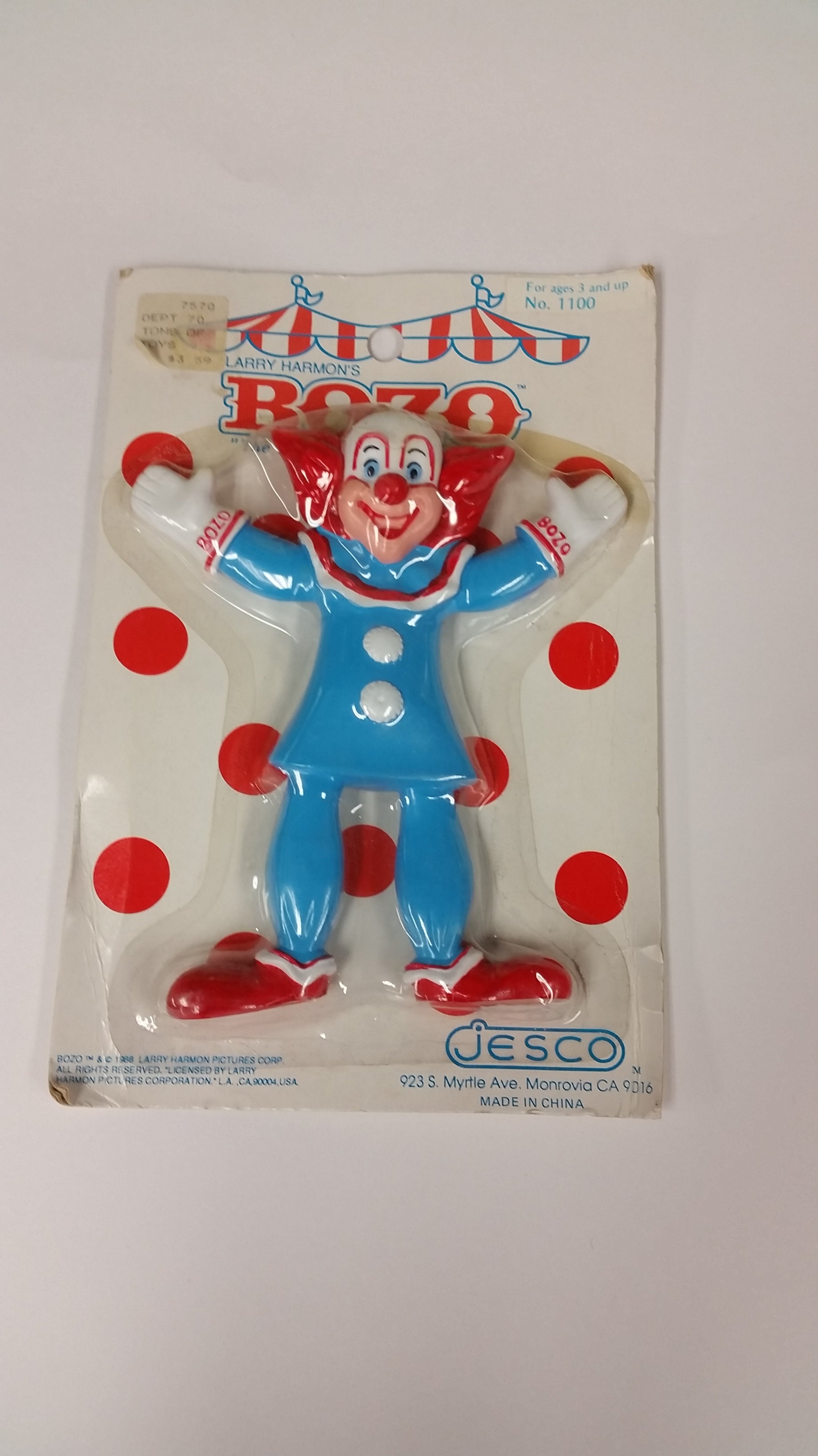レア 1974 BOZO THE CLOWN ヴィンテージボゾ フィギュア×２ Vintage Larry Harmon's BOZO The Clown RARE Memorabilia LOT