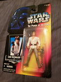 Star Wars Power Of The Force Luke Skywalker w/ Grappling Hook Blaster And Lightsaber 1995 Sealed On Orange Card