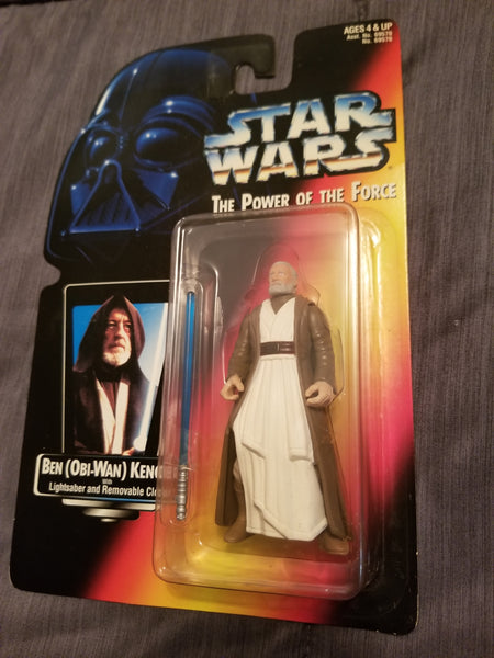 Star Wars Power Of The Force Ben (Obi-Wan) Kenobi w/ Lightsaber And Removable Cloak Action Figure 1995 New Sealed on Orange Card