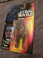 Star Wars Power Of The Force Chewbacca w/ Bowcaster And Heavy Blaster Rifle Action Figure 1995 Sealed on Orange Card New