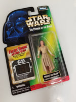 Star Wars Power Of The Force Princess Leia Organa in Ewok Celebration Outfit 1997 Sealed On Green Card New