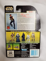 Star Wars Power Of The Force Han Solo w/ Heavy Assault Rifle and Blaster Action Figure 1997 Sealed on Green Card New