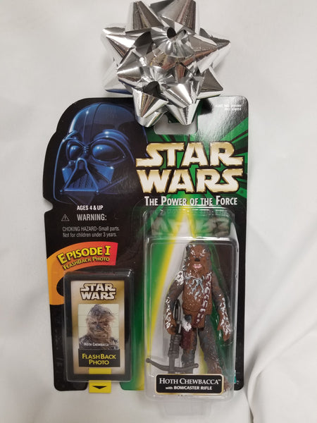 Star Wars Power Of The Force Hoth Chewbacca w/ Bowcaster Rifle Action Figure Sealed on Green Card New
