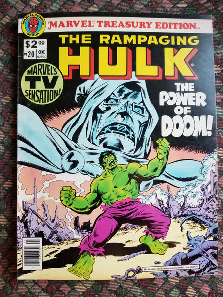 Marvel Treasury Edition #20 The Rampaging Hulk! The Power Of Doom! HTF Oversized Bronze Age FVF