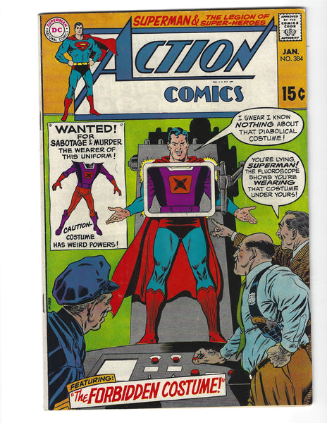 Action Comics #384 The Forbidden Costume! Bronze Age VG+