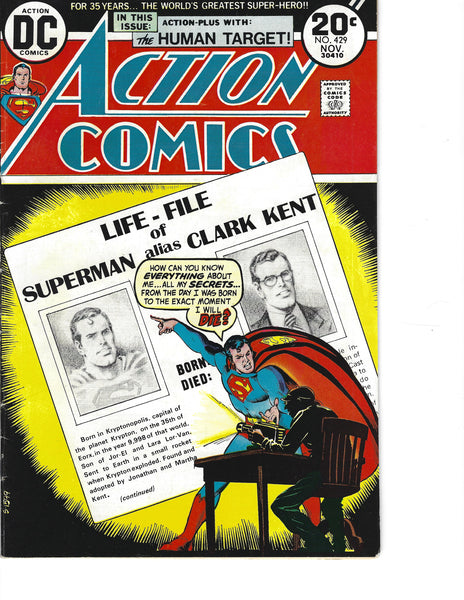 Action Comics #429 Alias Clark Kent? Bronze Age FN