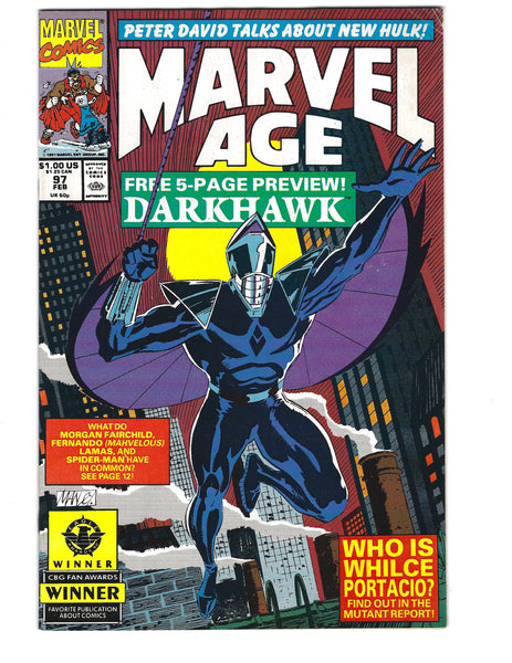 Marvel Age #97 First Darkhawk! HTF Preview FVF