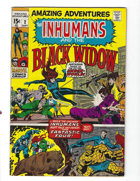 Amazing Adventures #2 The Inumans and Black Widow Bronze Ae Kirby Buscema FN