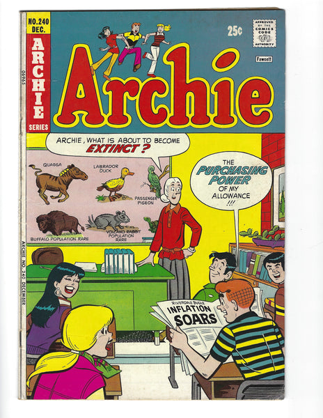 Archie #240 Bronze Age HTF VGFN