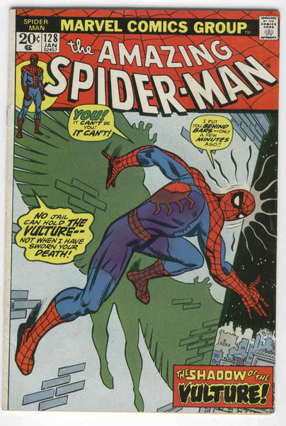 Amazing Spider-Man #128 The Shadow of the Vulture! Bronze Age Key Andru Art VGFN