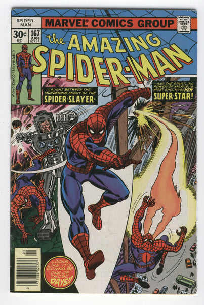 Amazing Spider-Man #167 First Will O' The Wisp (yay) Bronze Age Andru Art VGFN