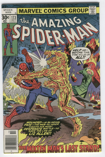 Amazing Spider-Man #173 The Molten Man's Last Stand Bronze Age Classic FVF