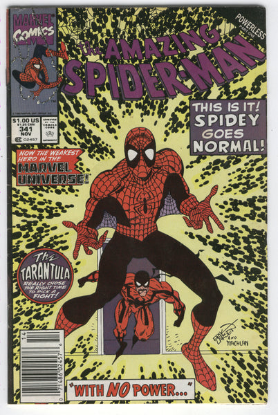 Amazing Spider-Man #341 Spidey Goes Normal News Stand Variant VG
