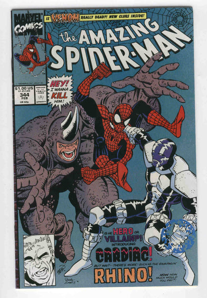 Amazing Spider-Man #344 first Cletus Kasady and Cardiac plus The Rhino FVF