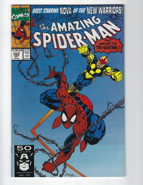 Amazing Spider-Man #352 Side By Side With Nova! VFNM