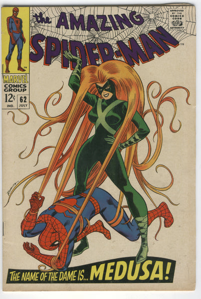 Amazing Spider-Man #62 First Medusa Cover Silver Age FN