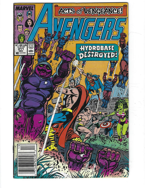 Avengers #311 Hydrobase Destroyed! News Stand Variant FN