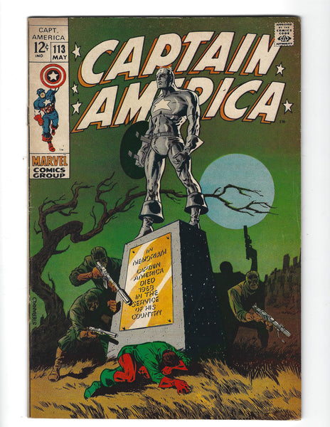 Captain America #113 Steranko Art Silver Age Key FN