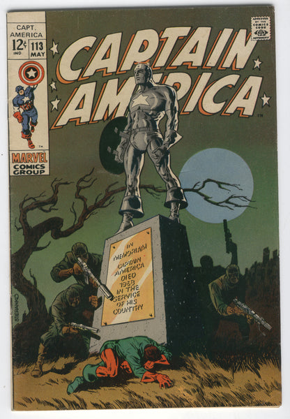 Captain America #113 Steranko Art Silver Age Key VG