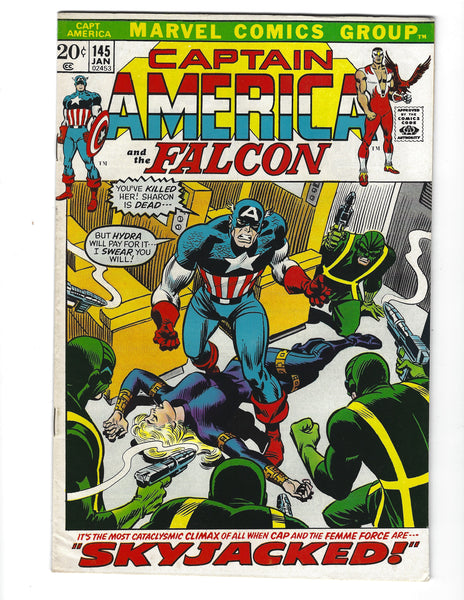 Captain America #145 Skyjacked w/ Femme Force! Bronze Age FVF