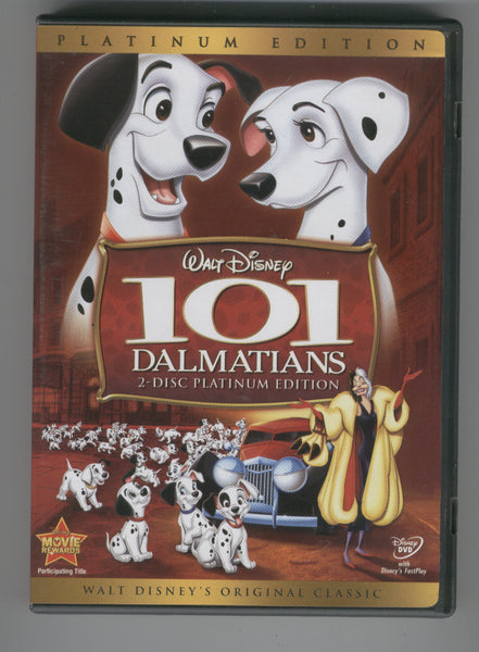 101 Dalmations Disney DVD 2 Disc Platinum Edition Played works great!