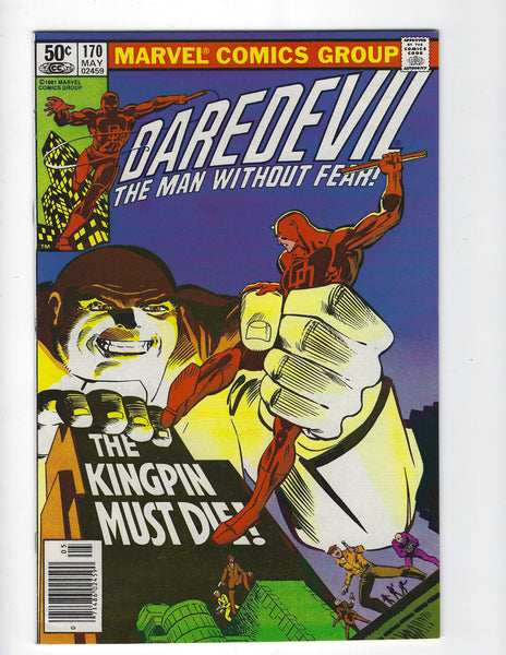 Daredevil #170 The Kingpin Must Die! Frank Miller Key! News Stand variant! VFNM