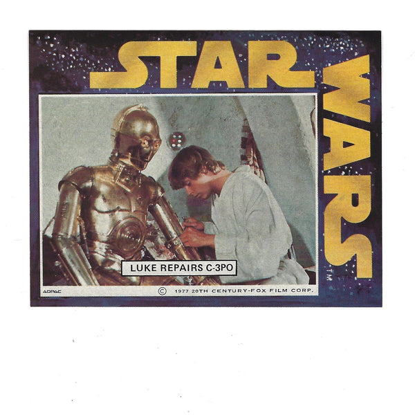 Star Wars Vintage 1977 Adpac General Mills Cereal Sticker Set Luke Repairs C-3PO HTF