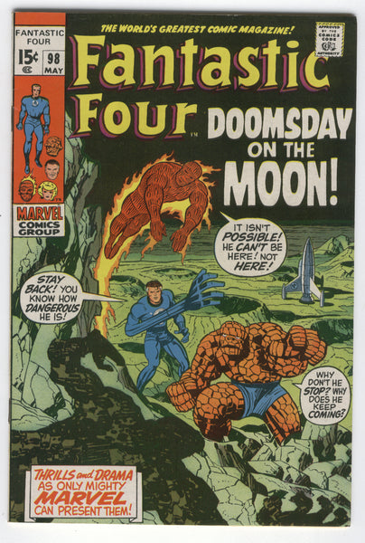 Fantastic Four #98 Doomsday On The Moon Early Bronze Age Kirby FN