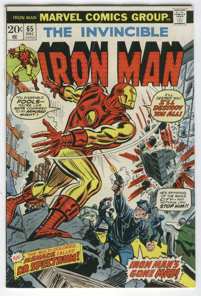 Iron Man #65 The Menace Called Dr. Spectrum Bronze Age Key VG+