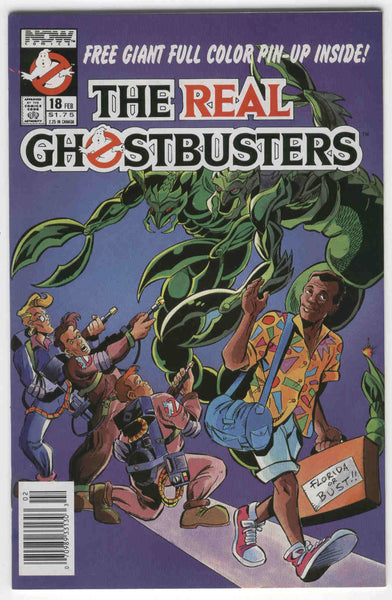 Real Ghostbusters #18 Now Comics HTF News Stand Variant with Poster Insert VF