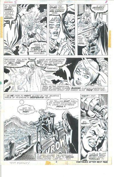 Ghost Rider #5 Page 3 Original Art Jim Mooney Bronze Age Panel Page