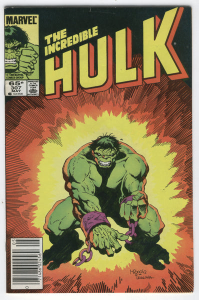 Incredible Hulk #307 The Hulk In Chains? News Stand Variant FN