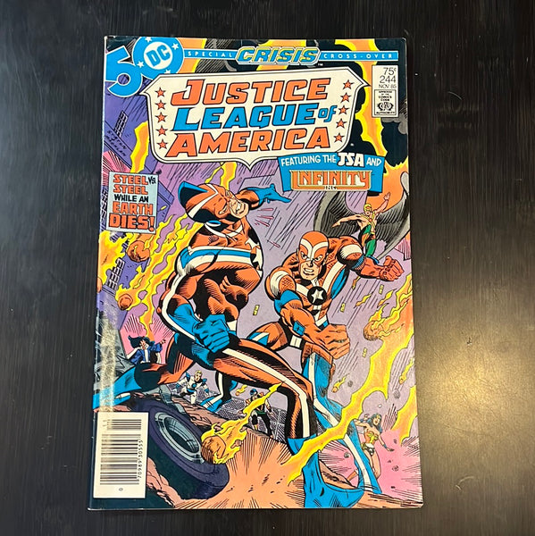 Justice League of America #244 JSA & Infinity Inc! Newsstand Variant FN