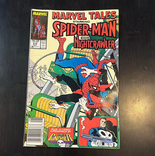 Marvel Tales #214 Spidey vs Nightcrawler and Punisher! Newsstand Variant FN